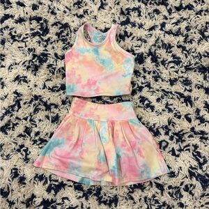 Caden Lane Pastel Tie-Dye Pink Blue Yellow Kids Matching Set